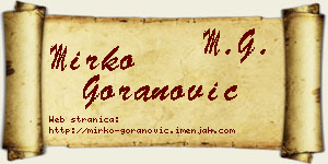 Mirko Goranović vizit kartica